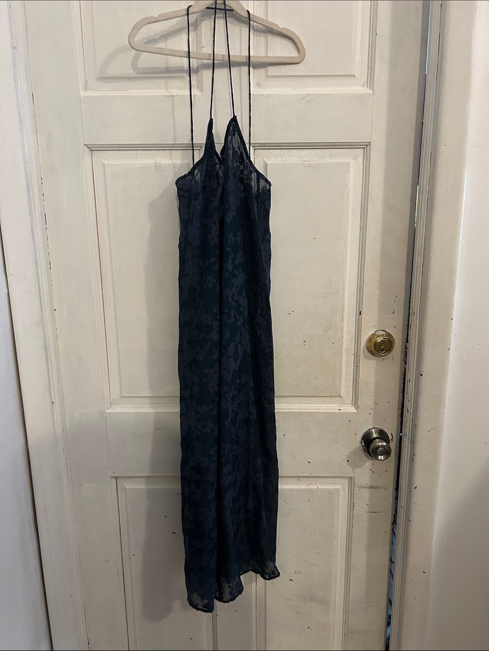 NWT Madewell Blue Floral Jacquard Slip Dress -XXS